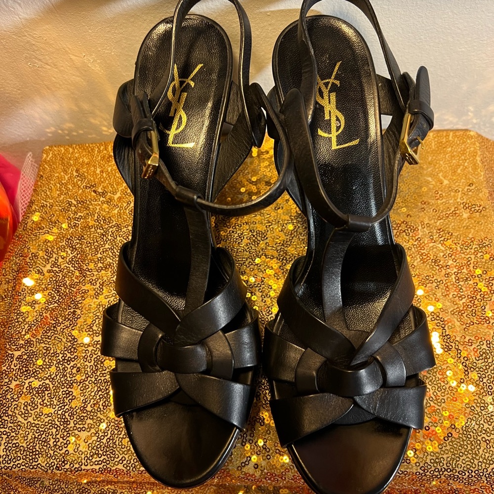 SAINT LAURENT
Tribute woven leather platform sandals size 40 (W) US 10 - Picture 7 of 17